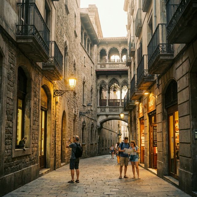 Historic streets of Gothic Quarter, perfect for a barcelona self guided audio tour